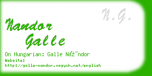 nandor galle business card